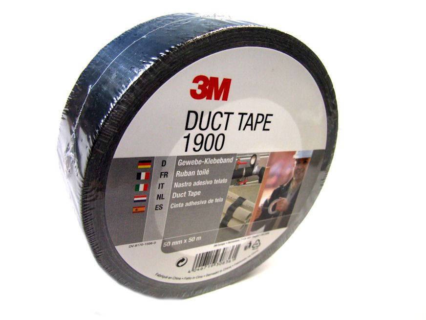 3M 1900 Black Cloth Duct Tape 50mm x 50m