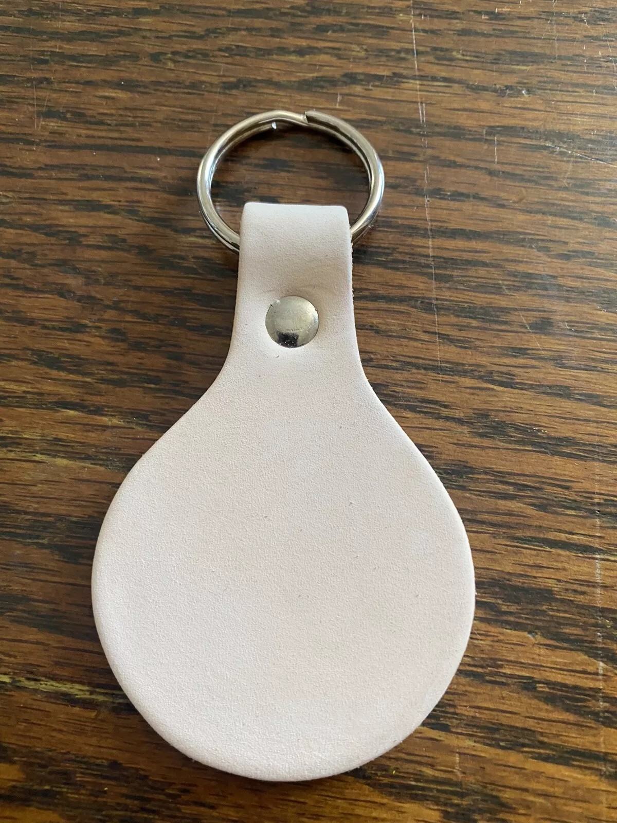 Leather Key Fob / Key Ring - Round - Various Colours - Qty Options (Black, 1)