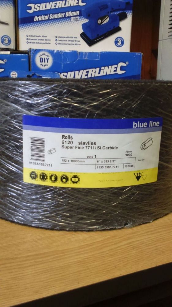 Black Silicon Carbide Satin Roll 150mm x 10m