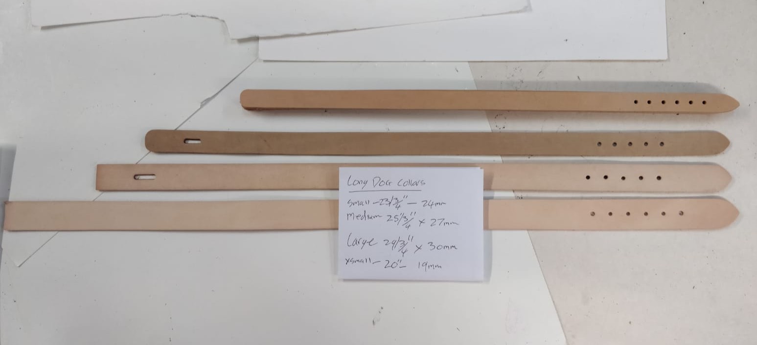 Dog Collar Blanks - Straight - Nat Veg Tan - 4 Sizes (Large, 1)