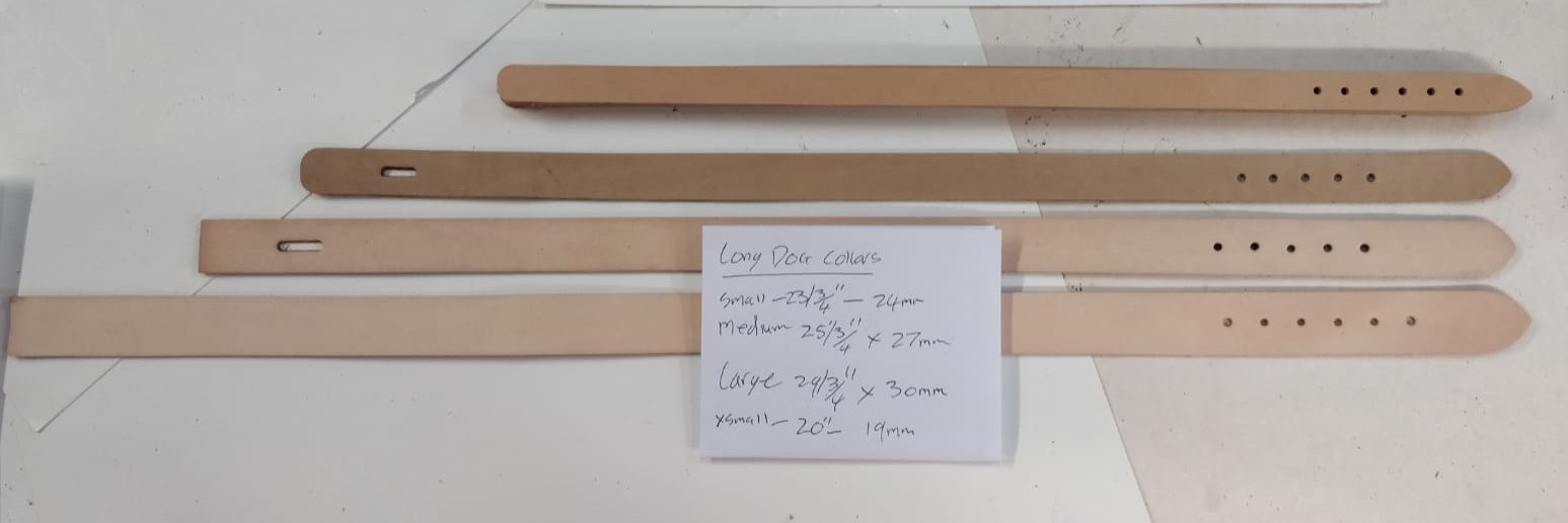 Dog Collar Blanks - Straight - Nat Veg Tan - 4 Sizes (Large, 1)