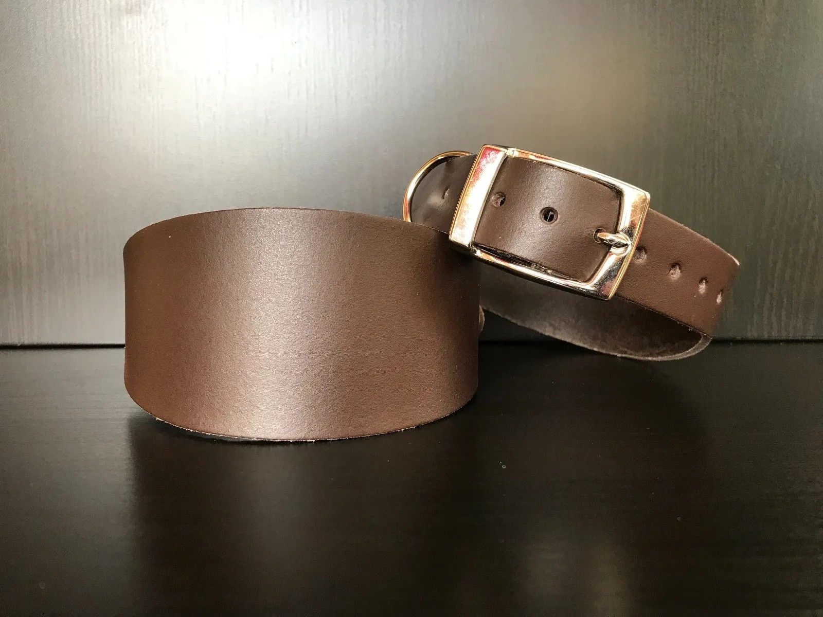 Dog Collar - Greyhound - Variety of Colours & Sizes (Dark Brown, Small)