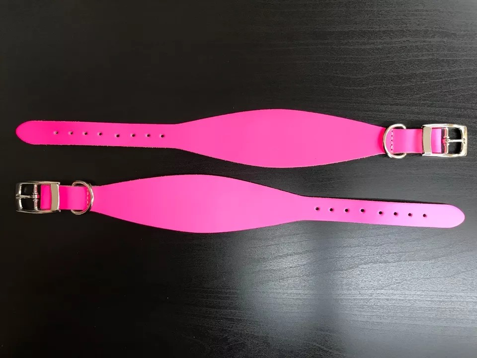 Dog Collar - Greyhound - Variety of Colours & Sizes (Fluorescent Pink, Large)