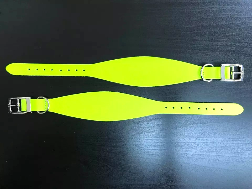 Dog Collar - Greyhound - Variety of Colours & Sizes (Fluorescent Yellow, Large)