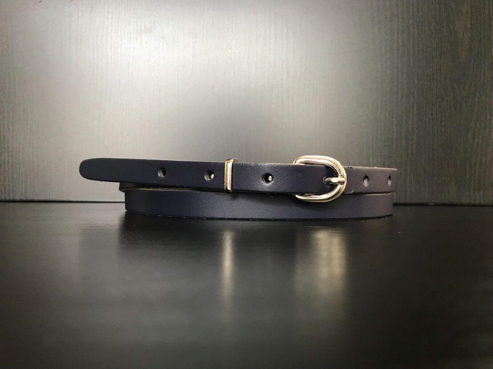Leather Belt (B1) 13mm (Medium - Navy Blue)
