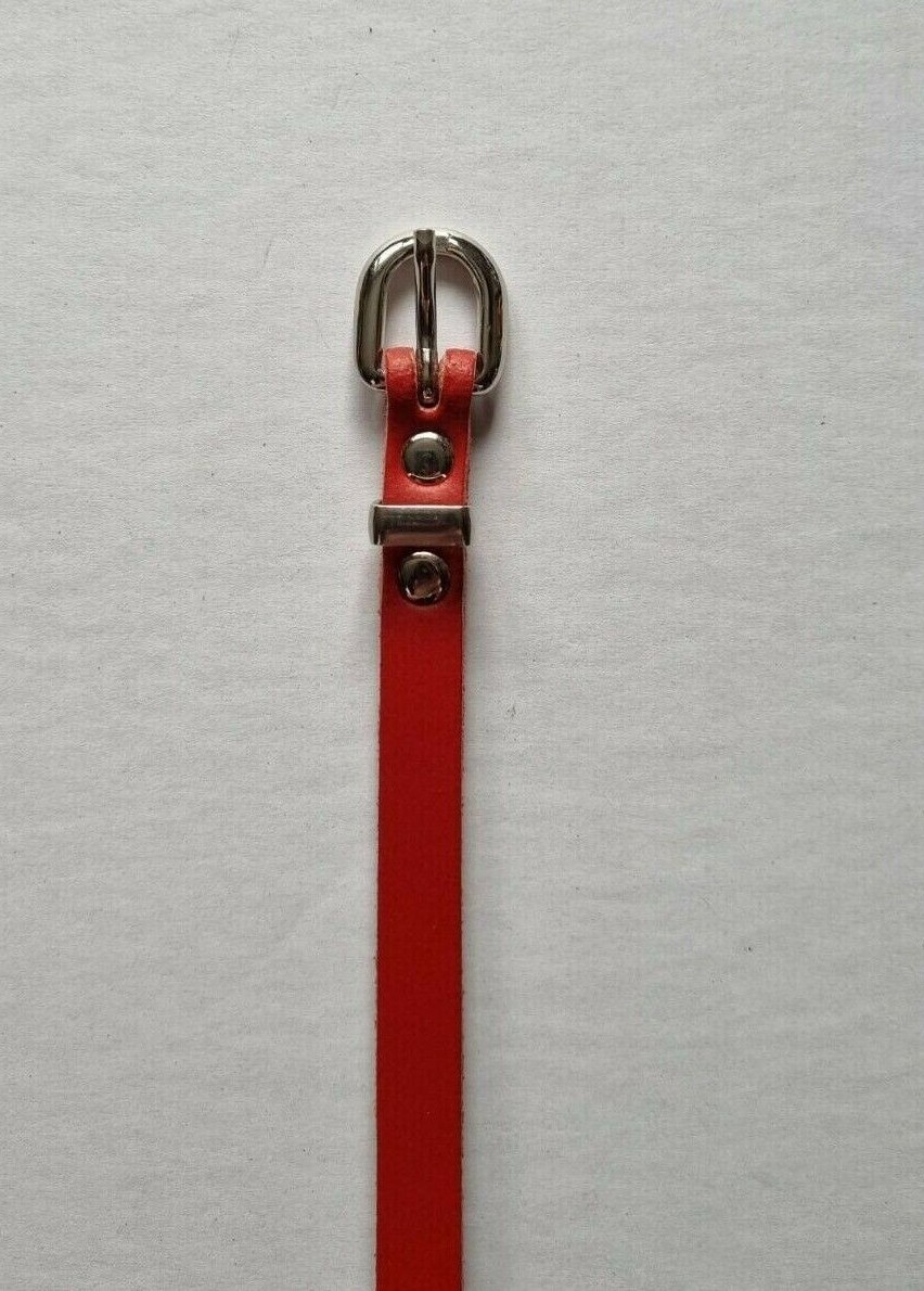 Leather Belt (B1) 13mm (Small - Red)