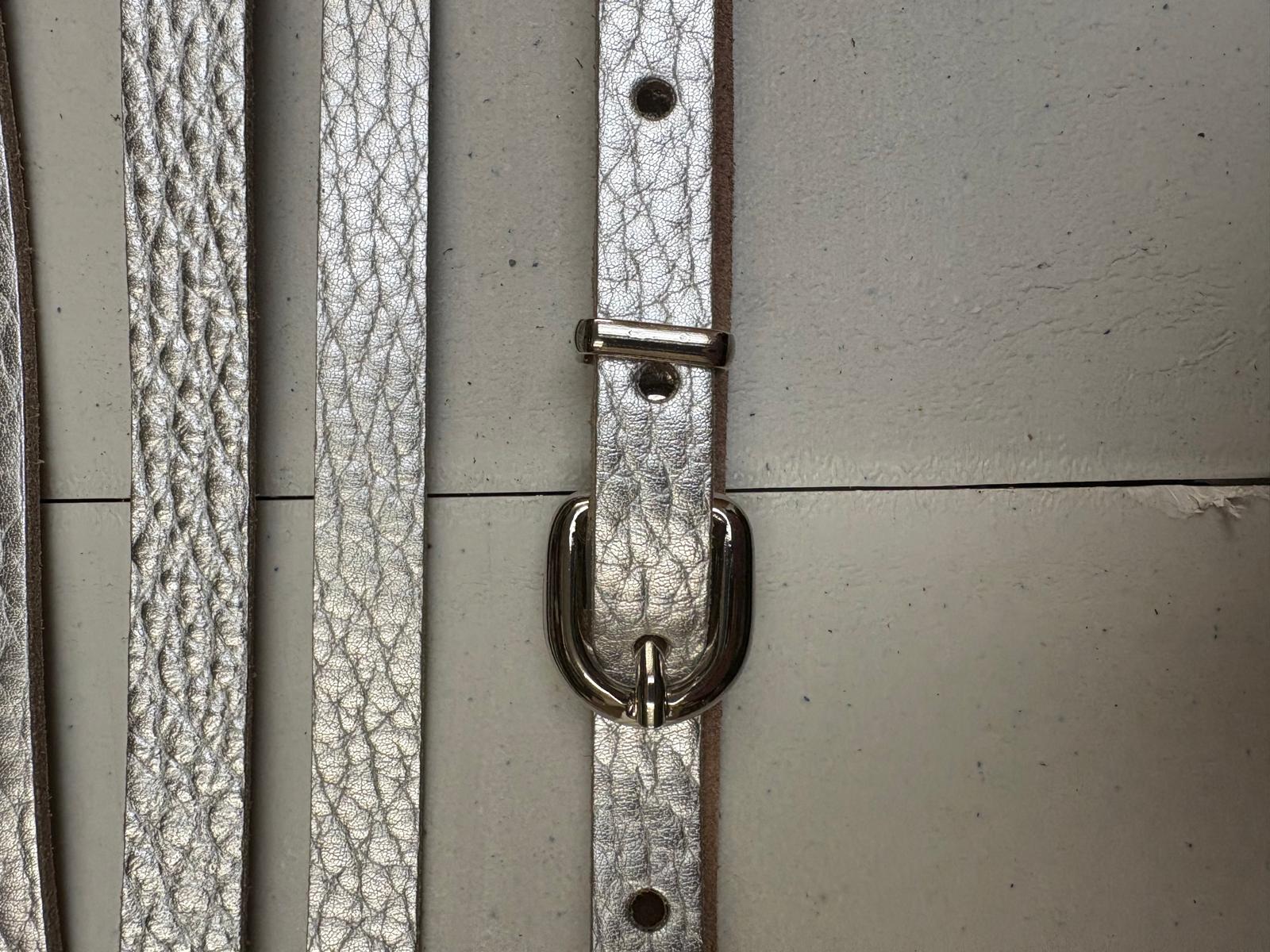 Leather Belt (B1) 13mm (X-Small - Silver Embossed)