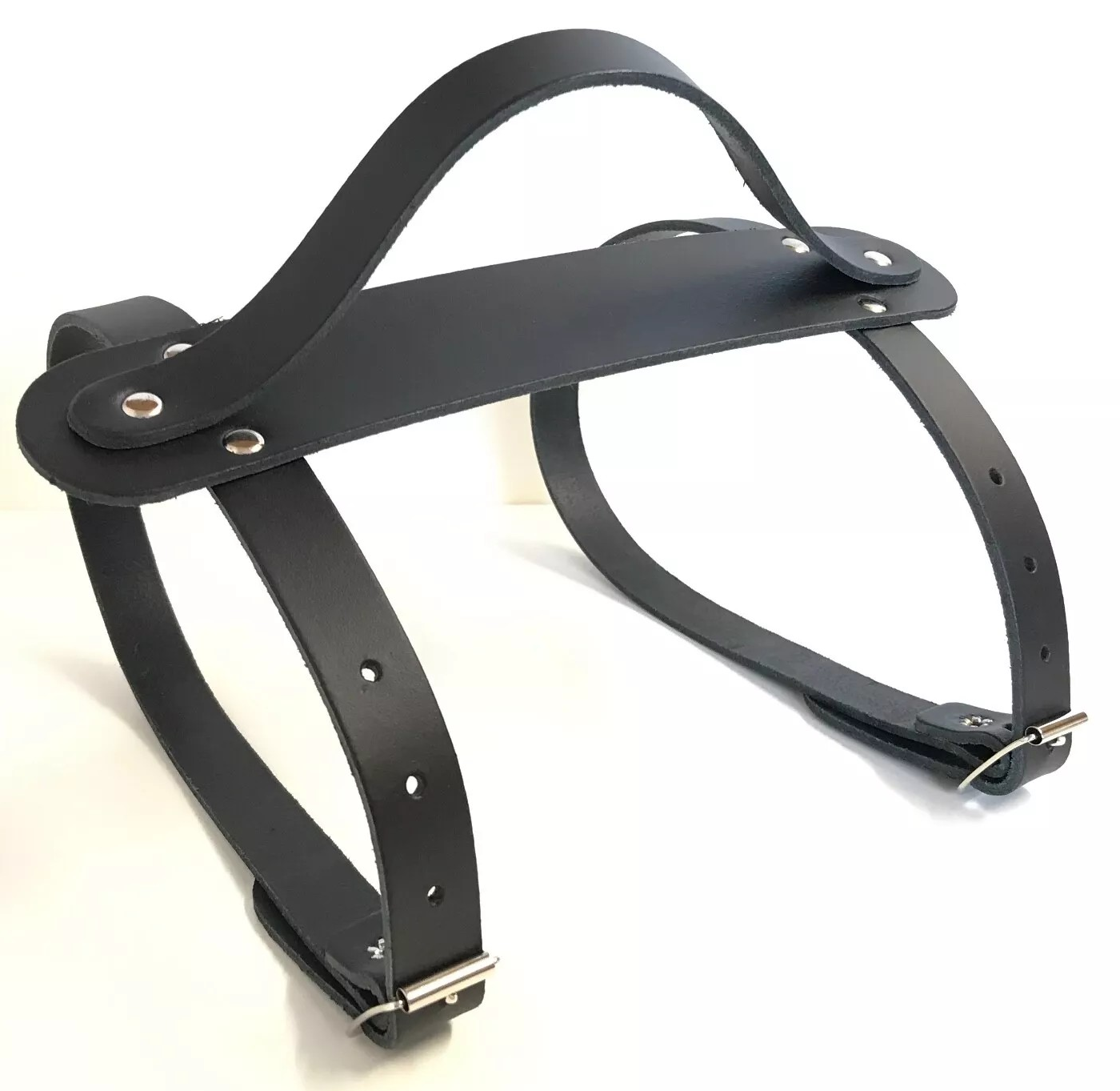 Leather Carrier Straps with Handle - for Picnic / Travel Rugs / Yoga Mats (Black)