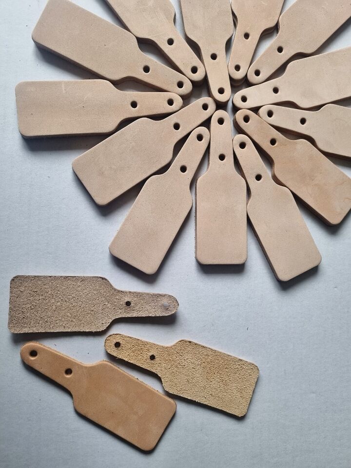 Leather Key Fob Blanks - Nat. Veg. Tan - Rectangle (25)