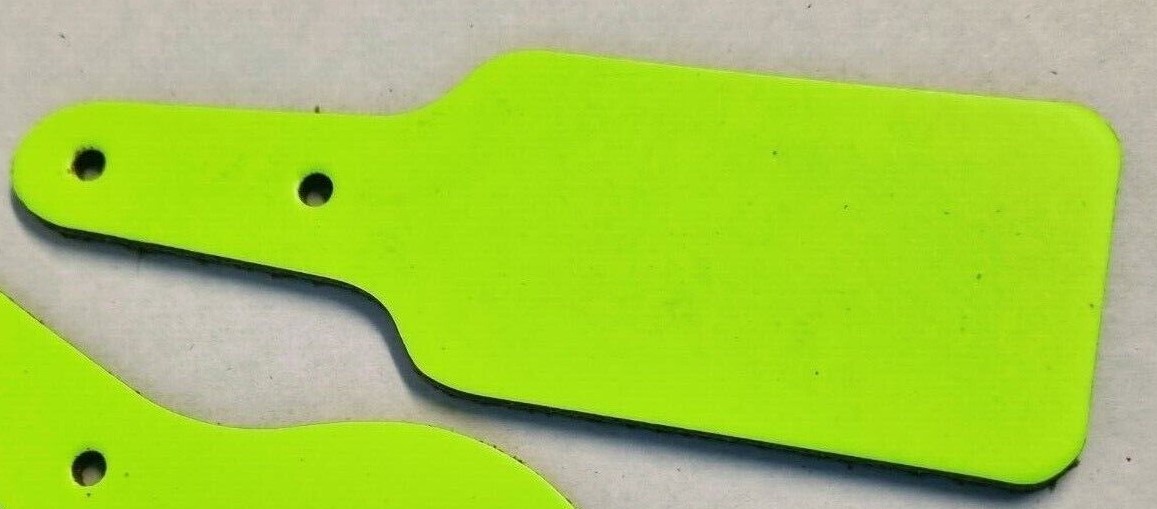 Leather Key Fob Blanks - Rectangle Shape - Various Colours - Qty Options (Fluorescent Yellow, 100)