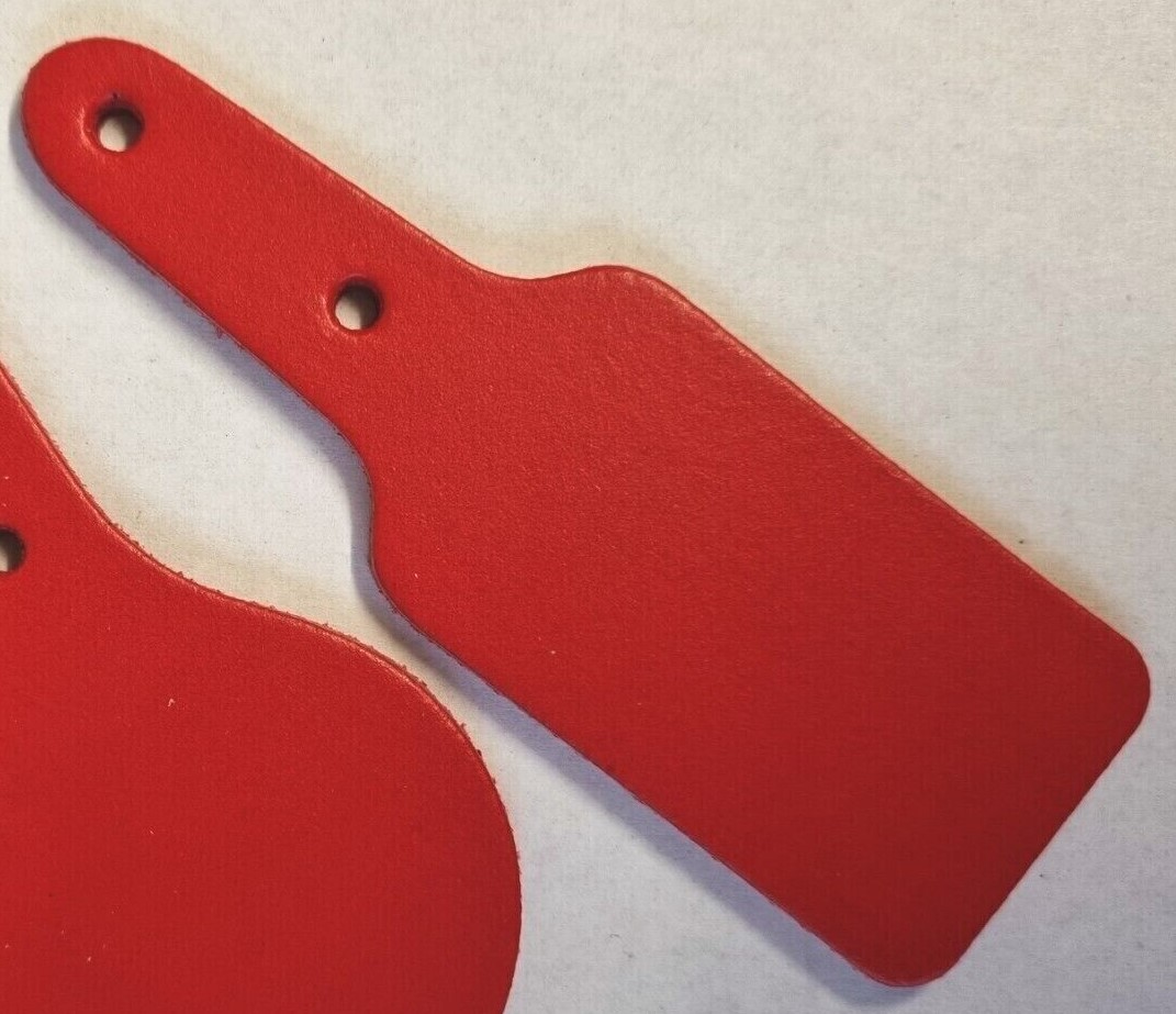 Leather Key Fob Blanks - Rectangle Shape - Various Colours - Qty Options (Red, 25)