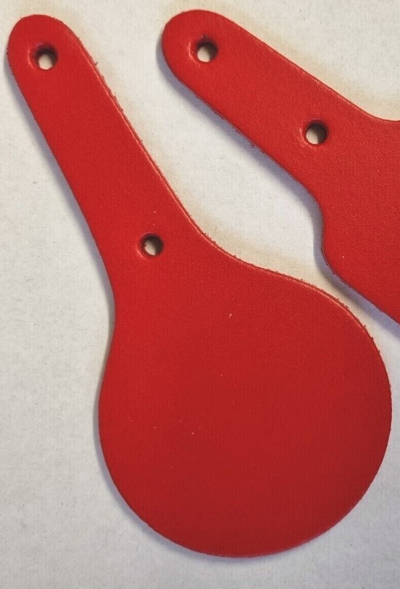 Leather Key Fob Blanks - Round Shape - Various Colours - Qty Options (Red, 25)