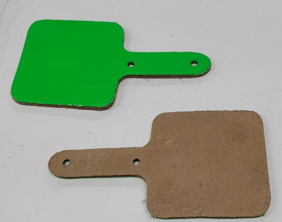 Leather Key Fob Blanks - Square - Various Colours - Qty Options (Fluorescent Green, 25)