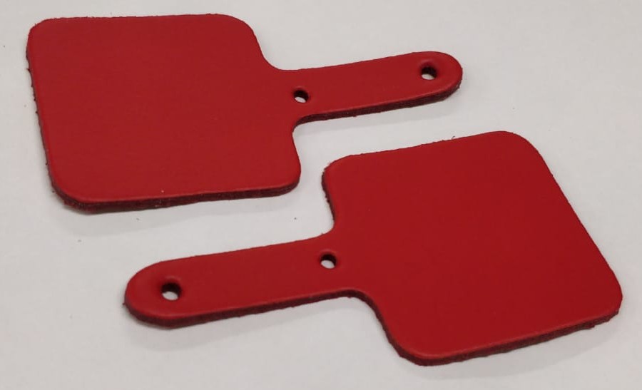 Leather Key Fob Blanks - Square - Various Colours - Qty Options (Red, 25)
