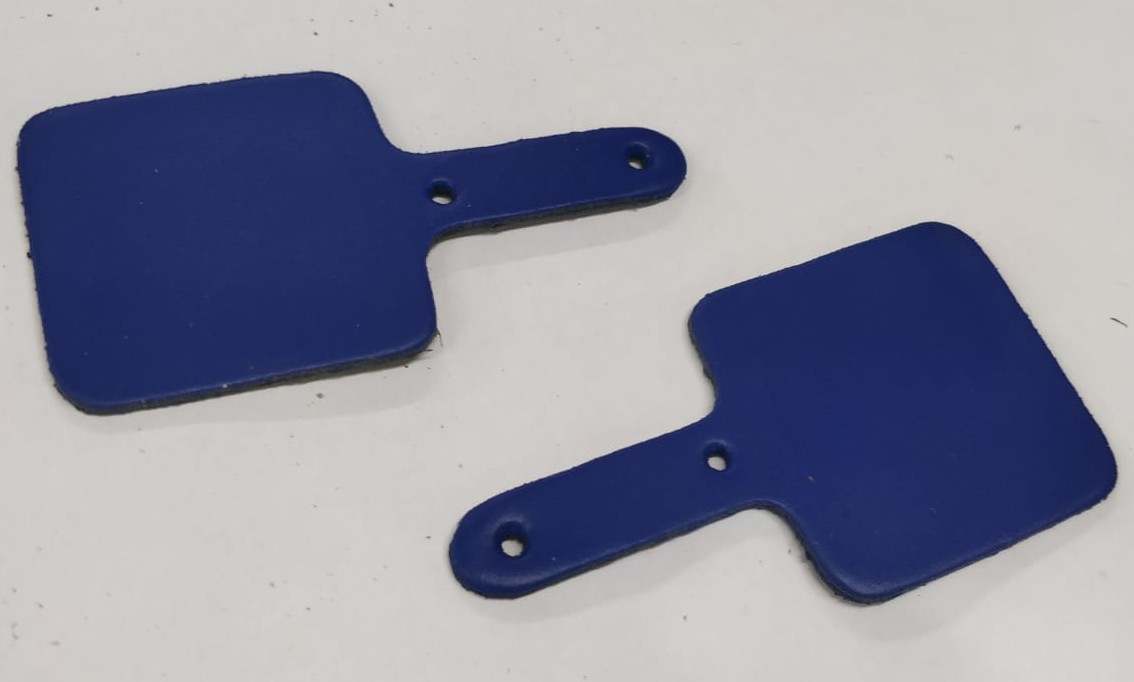 Leather Key Fob Blanks - Square - Various Colours - Qty Options (Royal Blue, 25)