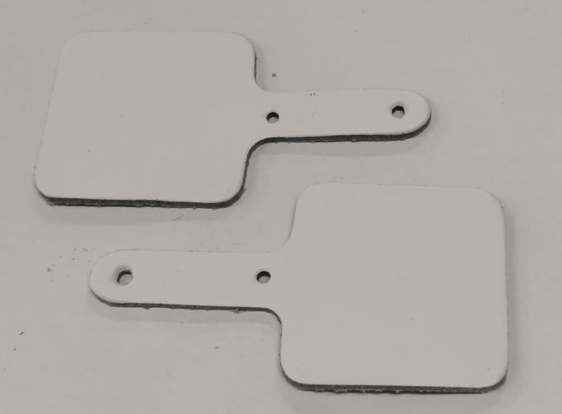 Leather Key Fob Blanks - Square - Various Colours - Qty Options (White, 25)