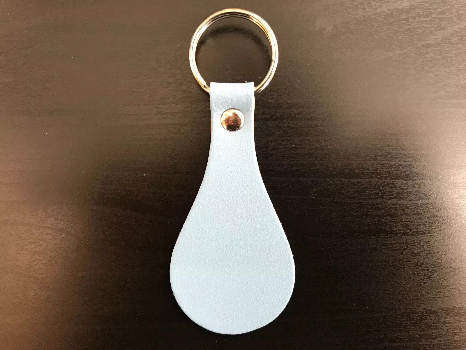 Leather Key Fob / Key Ring - Pear - Various Colours - Qty Options (Baby Blue, 10)