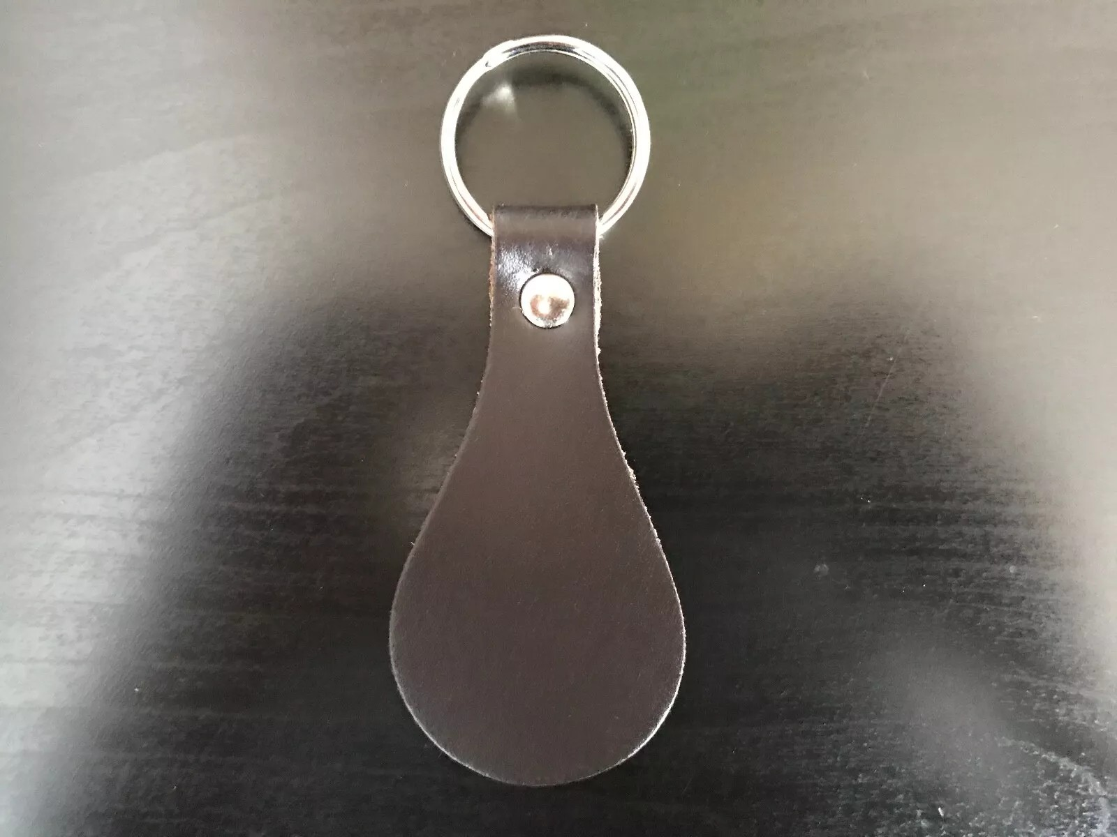 Leather Key Fob / Key Ring - Pear - Various Colours - Qty Options (Dark Brown, 5)