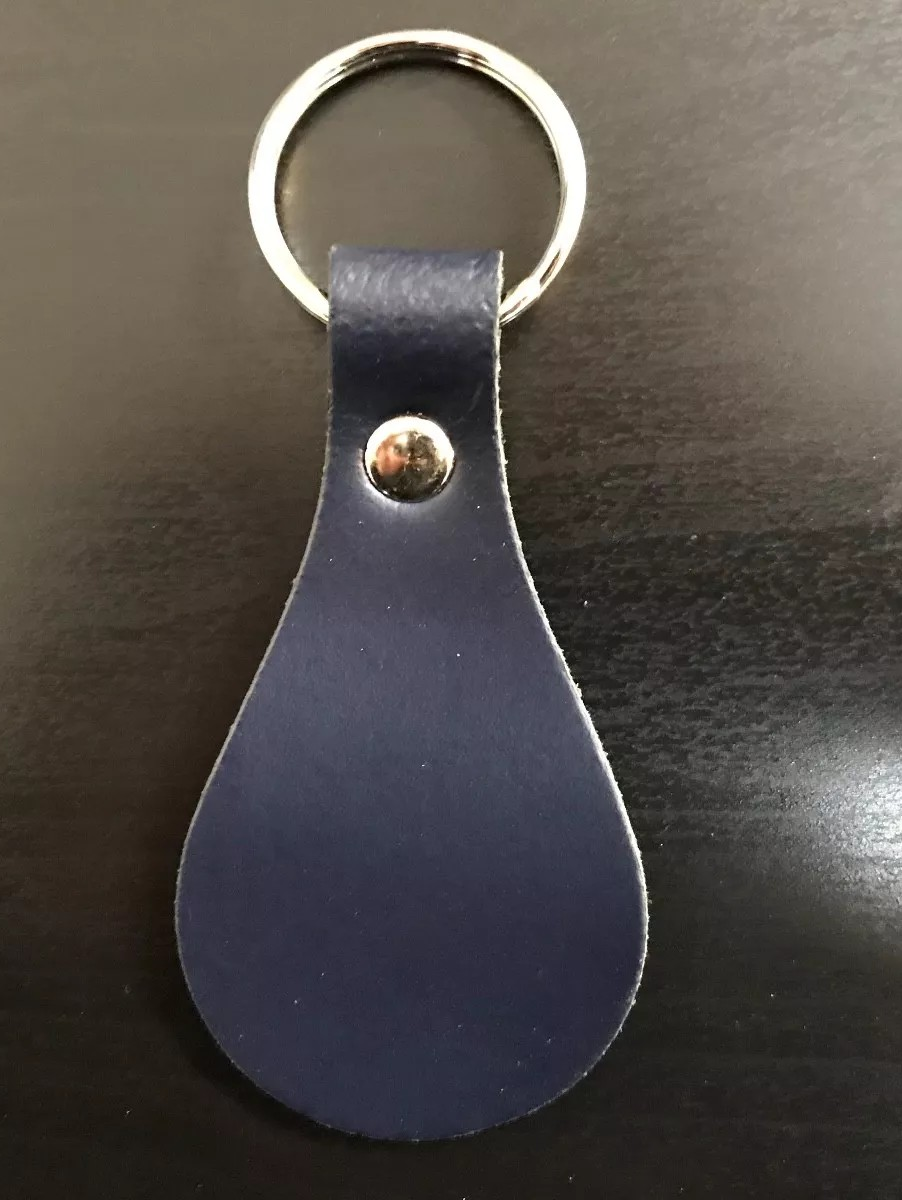 Leather Key Fob / Key Ring - Pear - Various Colours - Qty Options (Navy Blue, 10)