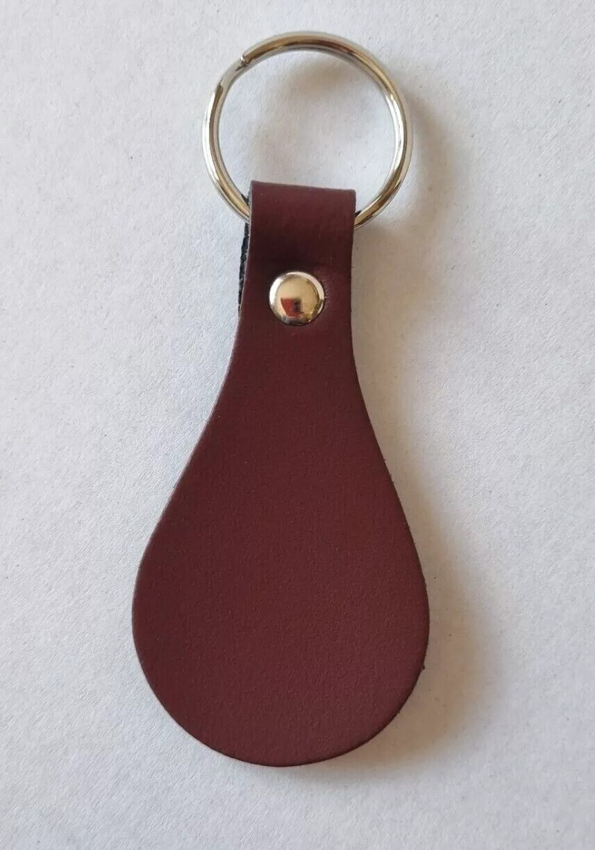 Leather Key Fob / Key Ring - Pear - Various Colours - Qty Options (Ox Blood Red, 10)