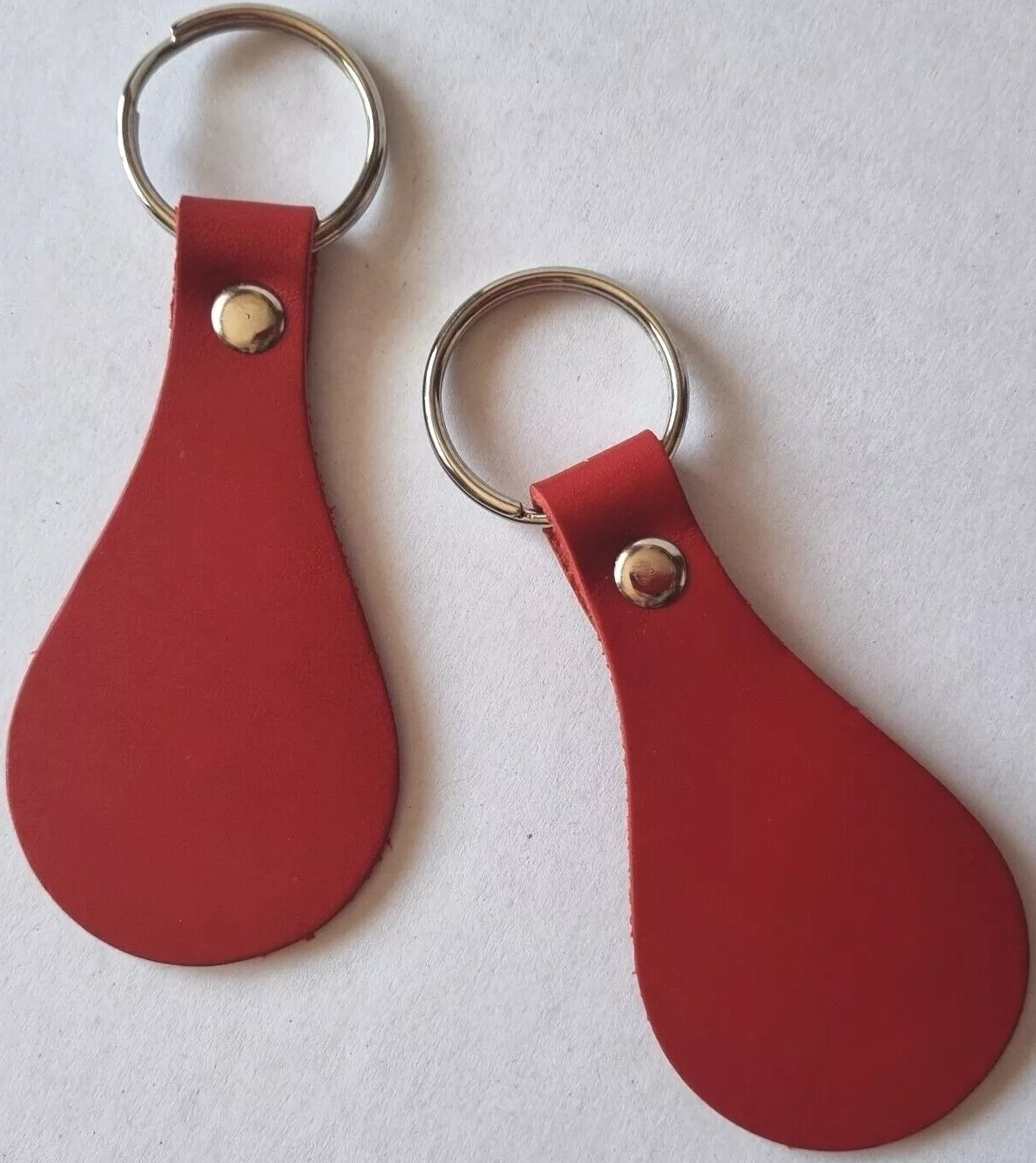 Leather Key Fob / Key Ring - Pear - Various Colours - Qty Options (Wine Red, 10)