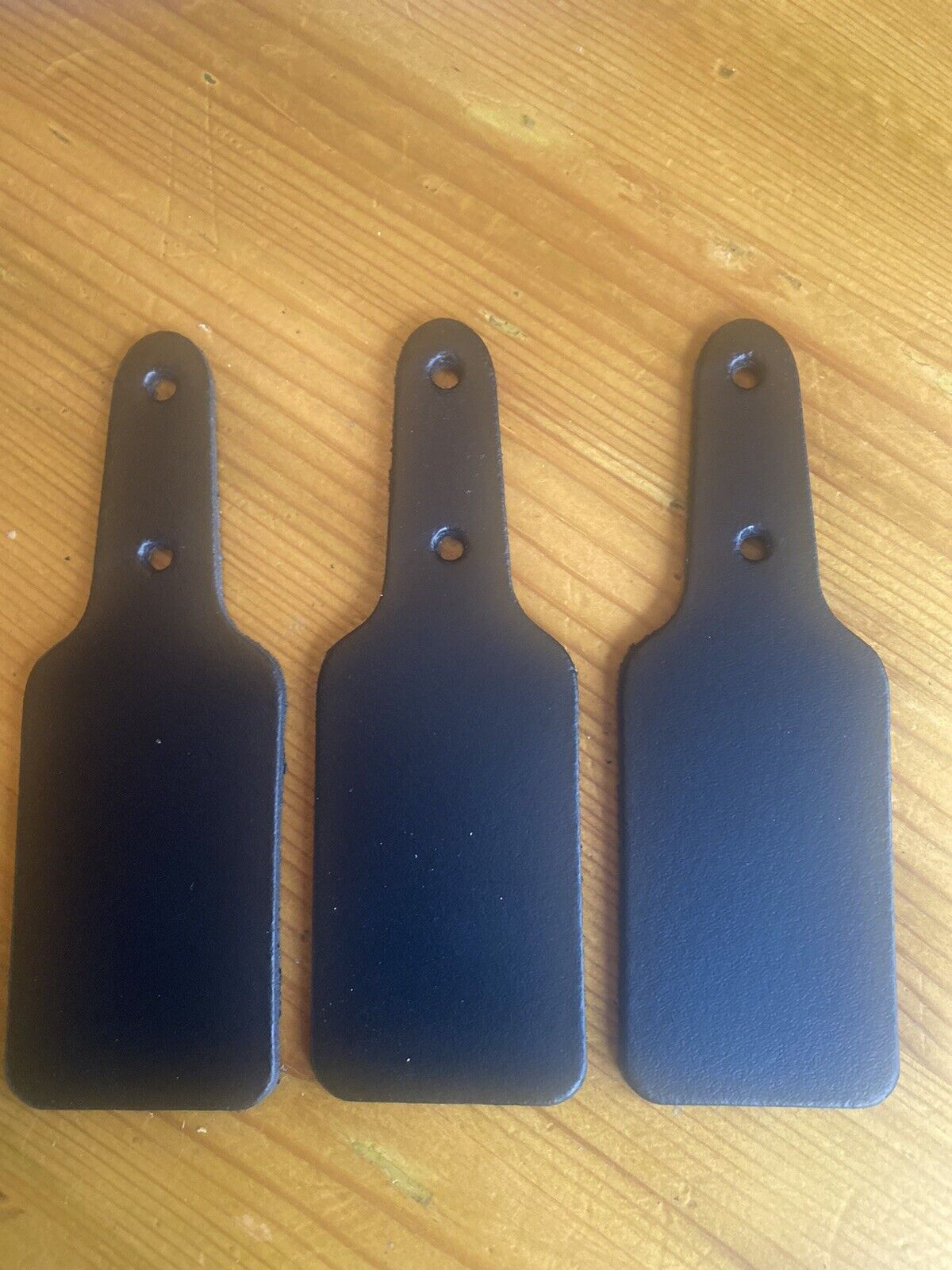 Leather Key Fob / Key Ring - Rectangle - Various Colours - Qty Options (Black, 10)
