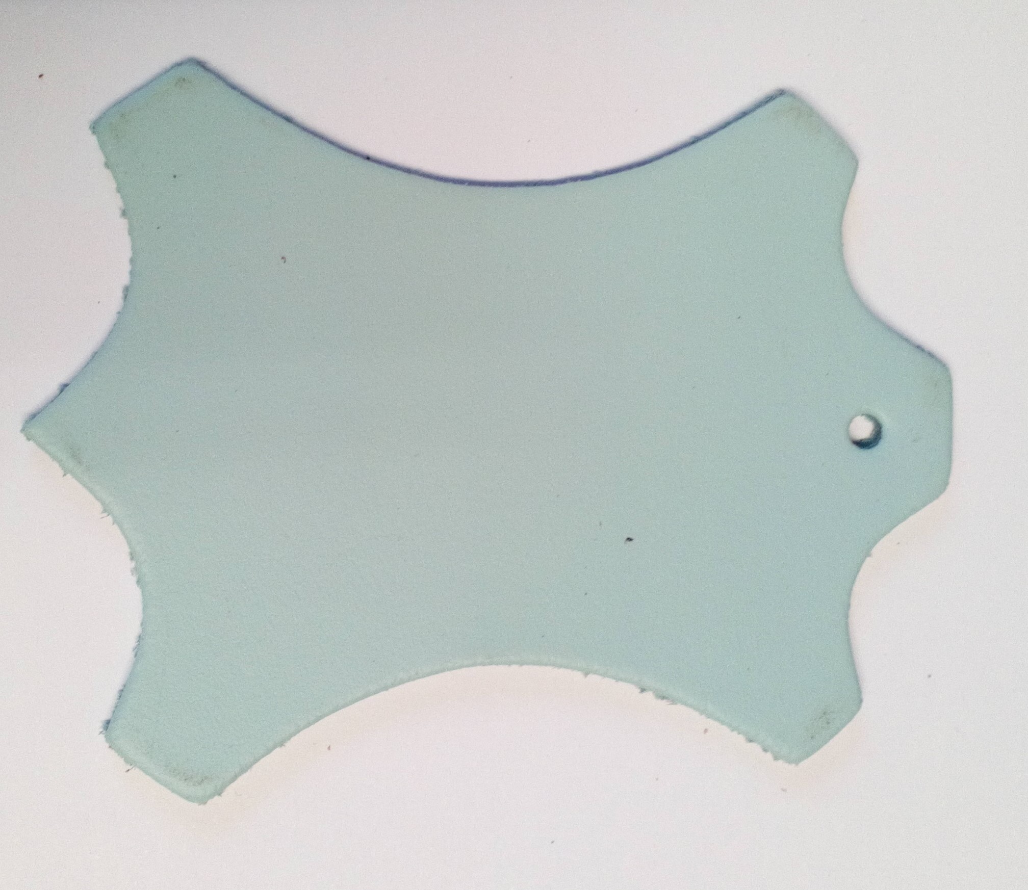 Leather Key Fob / Key Ring - Shield - Various Colours - Qty Options (Baby Blue, 1)