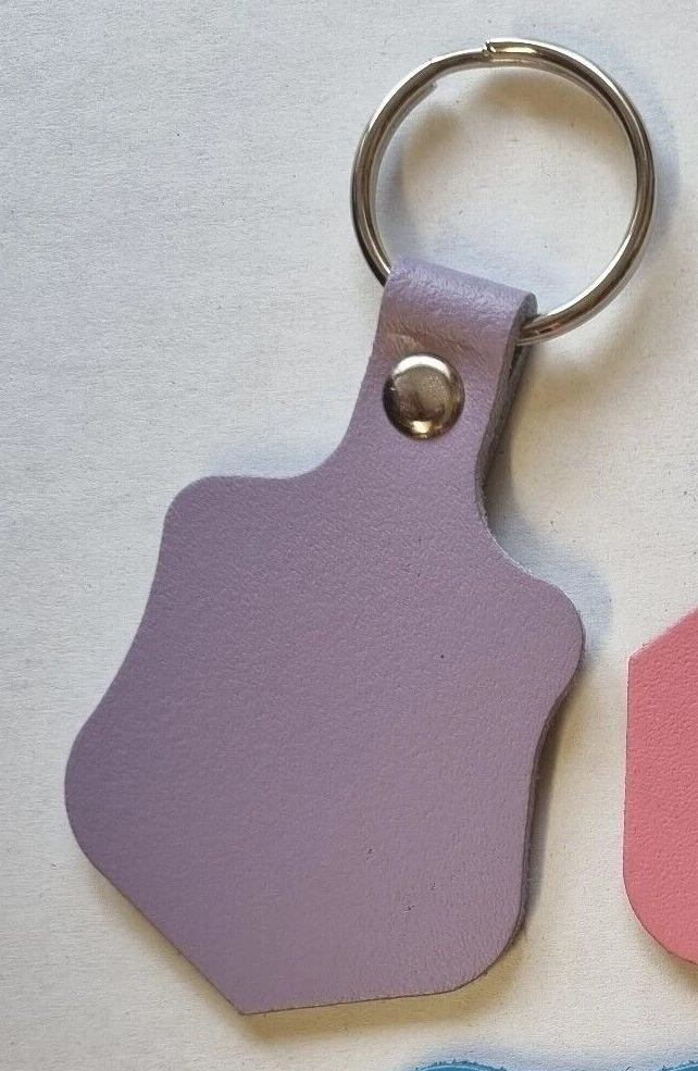 Leather Key Fob / Key Ring - Shield - Various Colours - Qty Options (Lilac, 1)