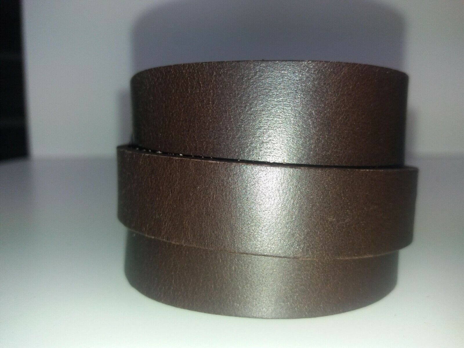 Leather One Strap Wrist Band Brace Support - Gym Weight Lifting Wrap - Various Colours (Dark Brown)