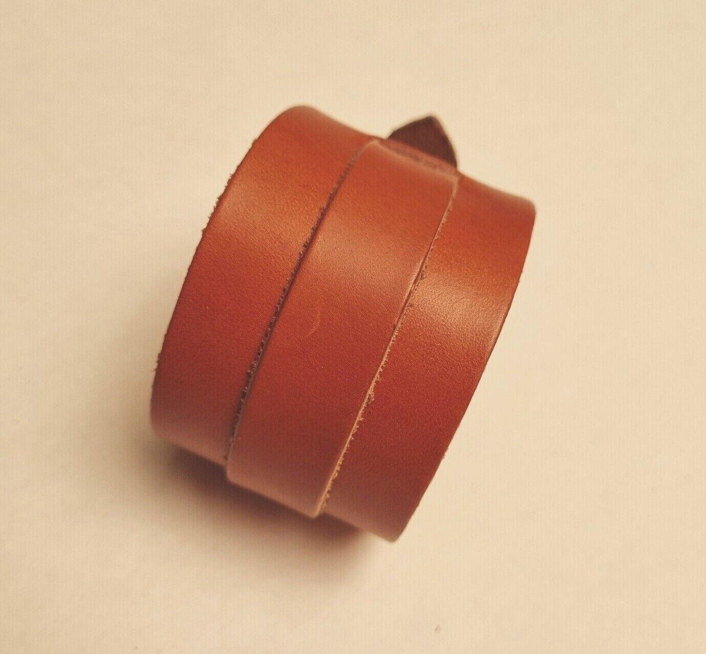 Leather One Strap Wrist Band Brace Support - Gym Weight Lifting Wrap - Various Colours (Tan)