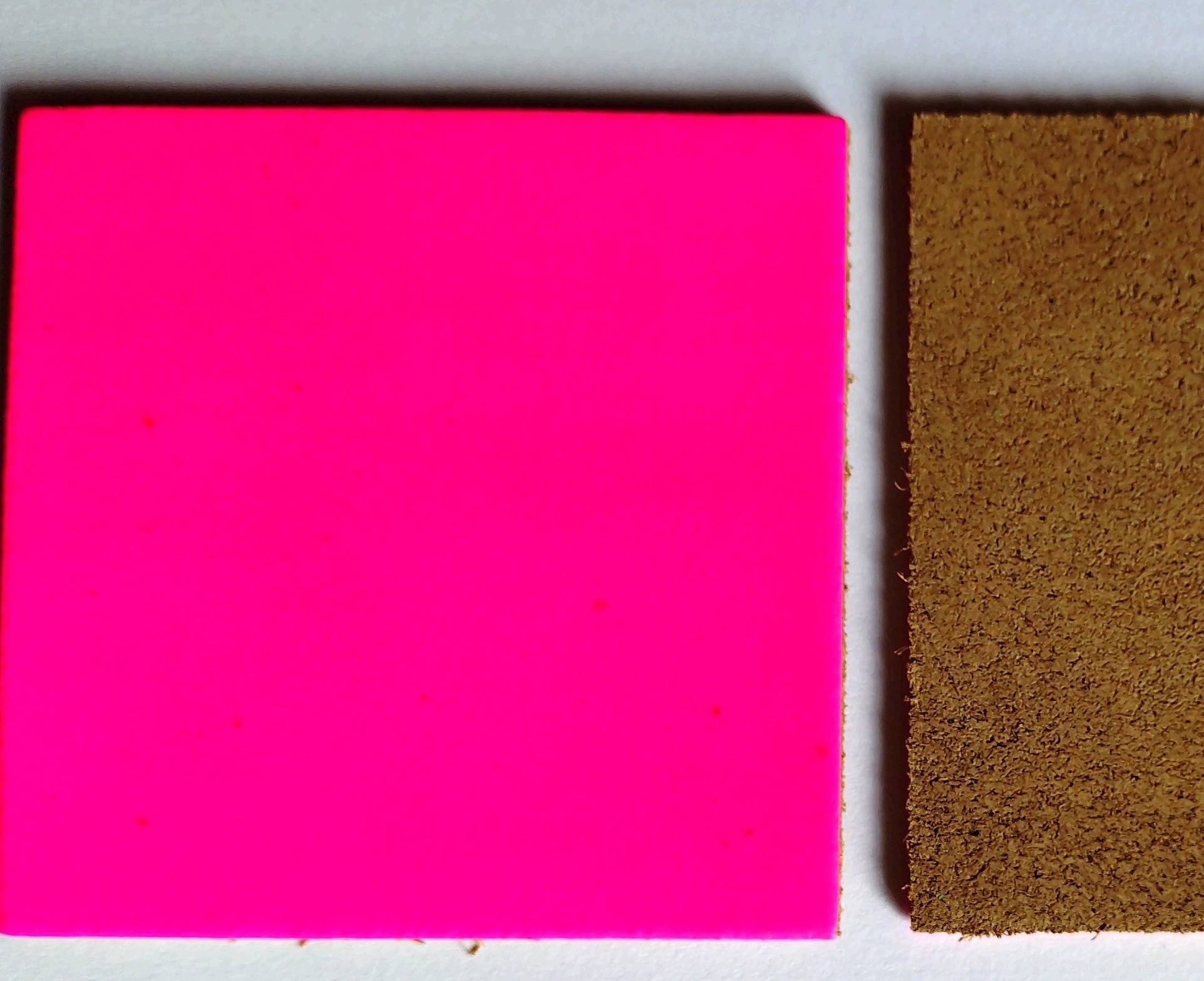 Leather Squares - 60mm x 60mm - Various Colours (Fluorescent Pink, 1)