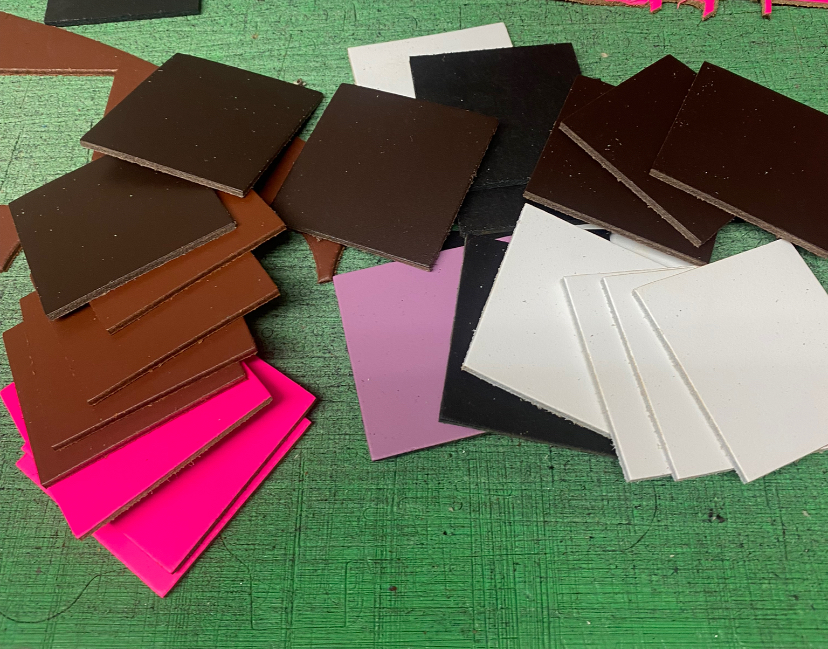 Leather Squares - 60mm x 60mm - Various Colours (Black, 1)