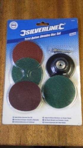 Silverline 75mm Twist Button Abrasive Disc Set