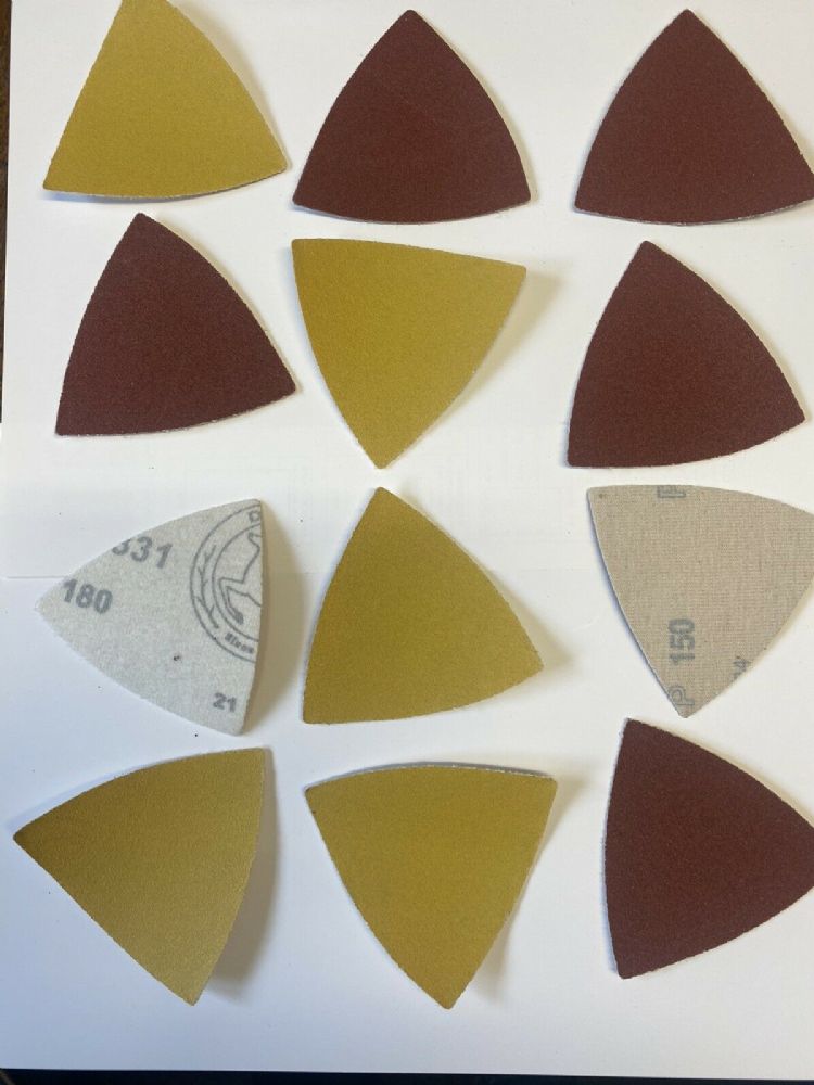 Triangular Hook & Loop Sanding Pads 83 x 83 x 83 (Pack of 12) (100)