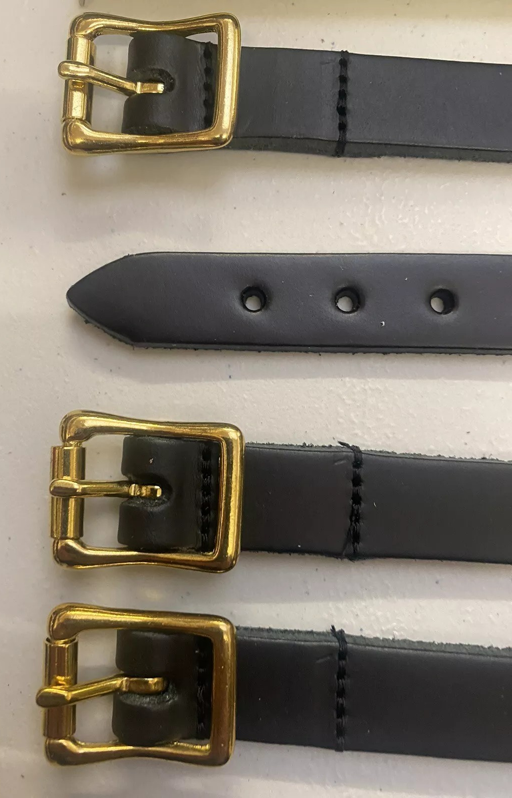 Utility Strap - Black HIDE Leather 457mm x 19mm - Solid Brass Buckle